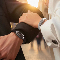Bracelet d'induction intelligent pour couple, en matériaux mixtes, pour la communication à distance, cadeau interactif pour la Saint-Valentin