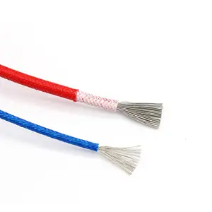 UL3122 yuvarlak elektrik silikon kablo yalıtımlı fiberglas 26AWG bakır telli 3/0AWG ~ 28AWG AWM3122