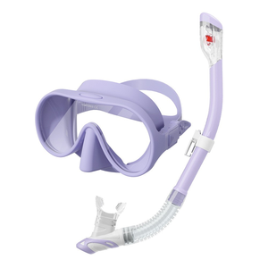 Masque de plongée et tuba pour adultes sur mesure, directement de l'usine, avec lentilles en verre, anti-buée, cadre en silicone liquide sans cadre - Product Image 2