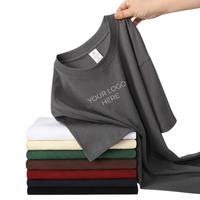 T-shirts en coton en gros 210g 100% coton pour hommes, t-shirts vierges personnalisables pour impression et broderie de logo sur mesure