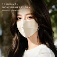 Masque facial pour femme Meiyang Luxury 22 Momme en soie de mûrier pure, UPF 50+, haute densité, respirant, léger, protection solaire estivale