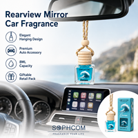Diffuseur de parfum pour voiture suspendu 8 ml en verre avec bouchon en bois, huile parfumée personnalisée pour rétroviseur, marque privée