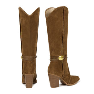 <span class=keywords><strong>Botas</strong></span> Vaqueras Modernas WETKISS para Mujer, <span class=keywords><strong>Botas</strong></span> Altas hasta la Rodilla <span class=keywords><strong>con</strong></span> Punta Puntiaguda y Tacón Alto, <span class=keywords><strong>con</strong></span> Correa de Hebilla Metálica, <span class=keywords><strong>Botas</strong></span> Largas Bohemias de Invierno - Product Image 5
