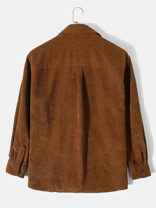 MS-P103 <span class=keywords><strong>camicia</strong></span> di <span class=keywords><strong>velluto</strong></span> a <span class=keywords><strong>coste</strong></span> in tinta unita a maniche lunghe da <span class=keywords><strong>uomo</strong></span> autunno e inverno di vendita calda europea e americana - Product Image 3