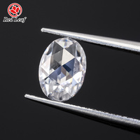 Redleaf Wholesale Pass Diamond Test Oval Rose Cut D VVS Moissanite Gemstone Fond plat Rose Cut Moissanite Diamond pour bijoux