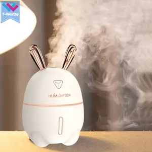 Drop Shipping K9 300ml USB hava nemlendirici tavşan şekli Humidificador LED gece lambası ile Ultra sessiz hava temizleyici Mist maker