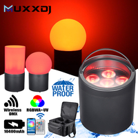 Projecteur PAR intelligent IP65 étanche sur batterie, DMX sans fil, 6*18W RGBWAUV 6-en-1, pour éclairage de mariage, fête et événementiel