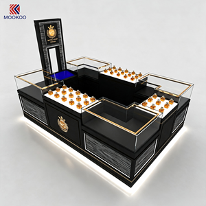 Comptoir de présentation de bijoux de luxe pour centre commercial, <span class=keywords><strong>vitrine</strong></span> en verre trempé avec éclairage LED, tour de logo lumineuse personnalisée pour centre commercial de vente au détail - Product Image 1