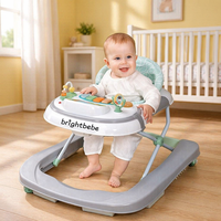 Brightbebe 2-en-1 Trotteur pliable avec roues assis et poussée à l'arrière nouveau cadeau pour bébé