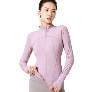 Chaqueta Deportiva SLIM JACKET para Yoga, Manga Larga, Cuello Alto, Cierre Frontal, Ropa Deportiva para Mujer, Compresión, Sin Costuras, Elasticidad en Cuatro Direcciones - Product Image 3