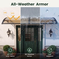Auvent sur mesure anti-neige et imperméable en polycarbonate avec support ABS pour devanture de magasin commercial
