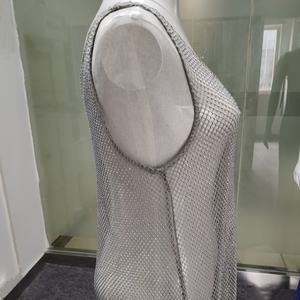 Mode Bestseller <span class=keywords><strong>Bling</strong></span> Ss10 <span class=keywords><strong>Crystal</strong></span> White Strass Netto Mesh Stof Klassieke Lichtgrijze Jurk - Product Image 4