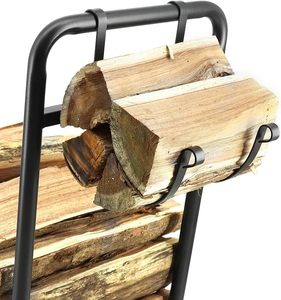 Nuevo modelo de estante de leña de acero de tamaño pequeño para interiores y exteriores, ganchos de madera para leña, estantes de almacenamiento, soporte para leña para chimenea - Product Image 5