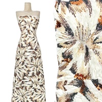 Tissu en dentelle filet de luxe fait main avec fleurs 3D et sequins, poids moyen, pour robe d'église africaine, occasion de mariage, costume