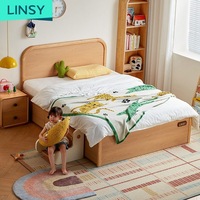 Lit simple moderne en pin massif pour enfants avec sommier intégré, durable et confortable, élégance raffinée VH1A-A