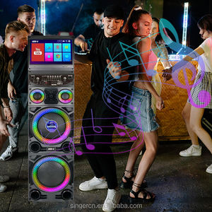 Enceintes de son puissant Lecteur de musique Double haut-parleur 12 pouces 100W LED RVB BT 5.0 USB TF Écran tactile 15,4 pouces Télécommande - Product Image 6