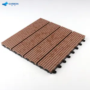 Ubin pengunci komposit plastik kayu Harga murah tahan air ubin des Diy lantai 300*300mm keran & GO