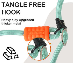 Umweltfreundliche Multifunktionale Mehrfarbige <span class=keywords><strong>Nylon</strong></span> Freihand Ein-zu-Zwei Hundeleine Langlebige Einziehbare Haustierleine - Product Image 5