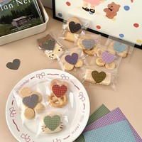 Autocollants Cœur à Carreaux Vintage avec Adhésif Thermofusible et Matériau PE pour la Pâtisserie et les Biscuits Faits Main