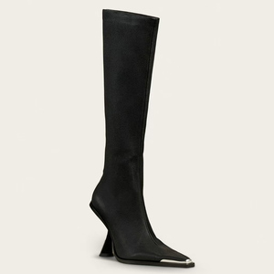 New Arrivals Metal Pointed Toe Women's Knee High Boots High Hook Heels Solid <b>Long</b> Boots on Custom Shoes - Product Image 6