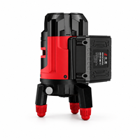 Niveau laser industriel 5 lignes vert, auto-nivelant, avec alarme sonore et lumineuse, portable, pour la construction, avec boîte de rangement