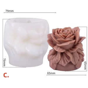 Wholesale Silicone Flower Bouquet Mold for Scented Candles Plaster Soap Resin Valentine Day Wedding Home <b>Decor</b> <b>Supplies</b> - Product Image 4