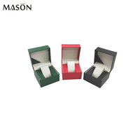 Boîte d'emballage de montre en cuir pu de couleur noire mallette de rangement unique vitrine élégante carrée en gros