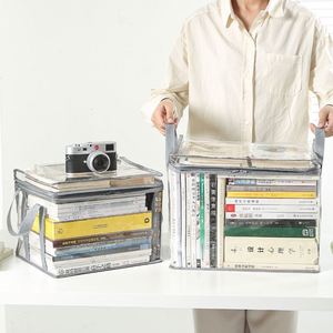 Clear PVC Multipurpose Storage Bags with Reinforced Handle and Sturdy Zipper <b>Book</b> & Sundries Organizer Moving Totes - Product Image 1