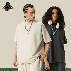 Moda europea americana estiva <span class=keywords><strong>t</strong></span>-shirt da uomo a maniche corte di alta qualità in cotone 100% Paris B rifiuti di distruzione del vento - Product Image 1