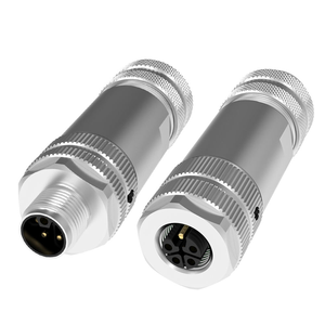 Connecteurs Métalliques M12 5 Broches à Vis Droits pour Assemblage sur Site, Code L, Étanche IP67, Mâle-Femelle - Product Image 1