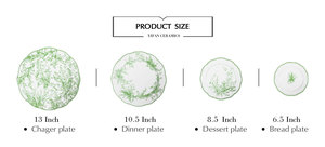 Elegant <b>Green</b> Retro Village Modern Lily Valley Muguet Vintage Exquisite Country Dinnerware Set Ceramic Wedding Party Banquet - Product Image 4