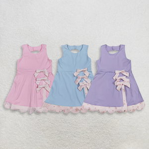 Robe de sport sans manches pour filles, motif baseball et nœud, avec short intégré, pour le jour du match, vente en gros - Product Image 4