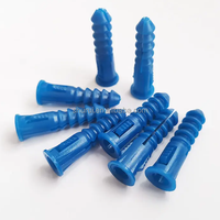 8-10-12X1-1/4 pouces bleu 100 (paquet de 1) bouchon d'ancrage en plastique nervuré