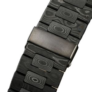 Montre de luxe pour homme haut de gamme, motif Damas, en fibre de carbone, boîtier octogonal de 40 mm, cadran noir mat, date automatique, étanche - Product Image 5