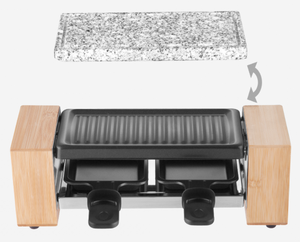 Mini barbecue électrique d'intérieur en bambou, plaque de cuisson sans fumée, revêtement antiadhésif PTFE, pour <span class=keywords><strong>2</strong></span> <span class=keywords><strong>personnes</strong></span>, usage domestique et commercial, Gourtmex <span class=keywords><strong>Raclette</strong></span> - Product Image 4