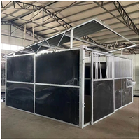 6ft 7ft 8ft Tuyau en acier galvanisé Horse Yard Barn Stall Horse Box Stable temporaire pour chevaux/Abris avec toit