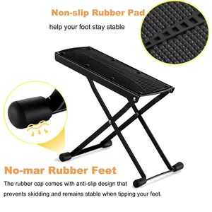 Repose-pieds pliable pour <span class=keywords><strong>guitare</strong></span>, tabouret à 6 hauteurs réglables avec embouts en caoutchouc et coussinet en caoutchouc antidérapant pour le soin de la <span class=keywords><strong>guitare</strong></span> et des ongles - Product Image 2