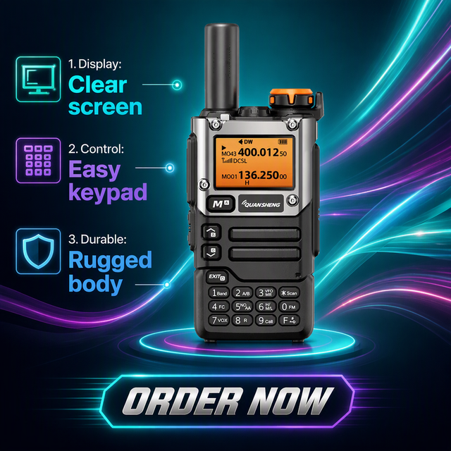 QUANSHENG UV-K5(8) UV-K6 Walkie Talkie 5km Range Air Band IPX5 Water Resistant Portable Handheld Analog