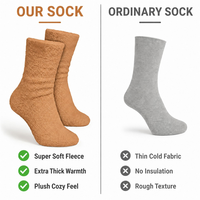 Chaussettes en polaire Sherpa épaisses en gros, chaussettes mi-mollet douillettes et chaudes, couleur camel, beige, chocolat, rose, chaussettes d'hiver pour la maison, logo personnalisé OEM