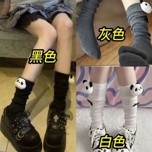 Panda Mid Calf <b>Socks</b> Sweat Absorbent Breathable Odor Resistant Gray White <b>Black</b> Youth Casual Crew <b>Sock</b> Summer JK Style - Product Image 3