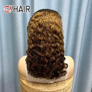 Gs Fabriek Prijs Cheveux Perruques Curly Undetecteerbare Kant Frontale Pruik 3 Tone Kleur Ombre Pruik Bob Voor Zwarte Vrouwen