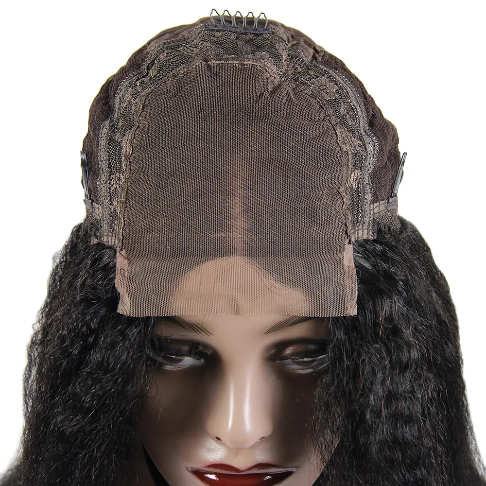 Perruque lace closure wig malaisienne deep wave — ali queen, cheveux humains vierges, non traités, avec cuticule, sans colle, densité 100%, 6x6 4x4 5x5