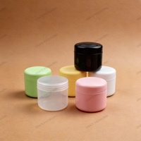 En stock – Pot à crème classique en plastique PP, coloris crème, avec couvercle à vis, sérigraphié – 10g, 20g, 30g, 50g, 100g, 150g, 200g, 250g