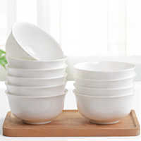 Bols en Porcelaine Fine de Style Nouveau pour Usage Domestique – Bols à Riz, Nouilles et Soupes en Céramique Blanche – Vaisselle