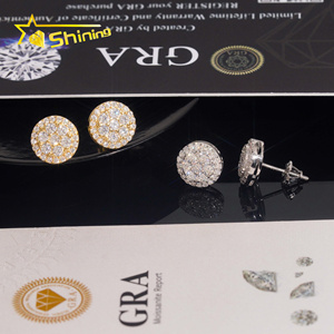 Envío Rápido desde EE. UU., Diseño de Racimo, Plata de Ley S925, Pendientes de <span class=keywords><strong>Tornillo</strong></span> con Diamantes de Imitación Moissanite VVS - Product Image 4