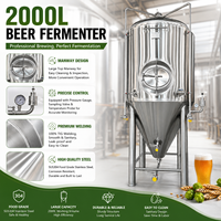 Fermentador Artesanal Premium de 2000L - Tanque Encamisado Estándar Alemán 316L con Enfriamiento de Glicol de Precisión para Cervecerías Comerciales