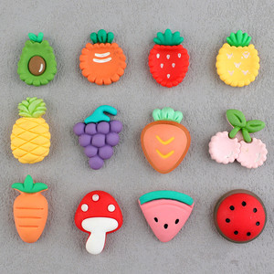 Piña Fresa Aguacates DIY Fruta Horquilla Scrumps Resina Encantos Resina Parte posterior plana Slime Encantos para la decoración - Product Image 5
