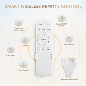 Modern 42" Retractable Black 4 Blades 3 CCT Remote Control 6-Speed Timing Function Chandelier Fan <b>Lamp</b> for Living Room Bedroom - Product Image 3