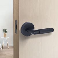Manija Redonda Negra para Puerta Principal Americana con Cerradura de Privacidad para Hogar, Oficina, Hotel, Apartamento