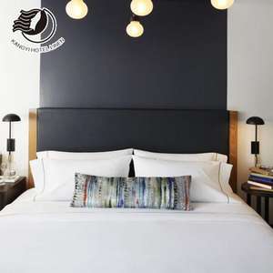 Комплект постельного белья из натурального хлопка, белое атласное белье большого размера, для отеля «Хилтон» - Product Image 5